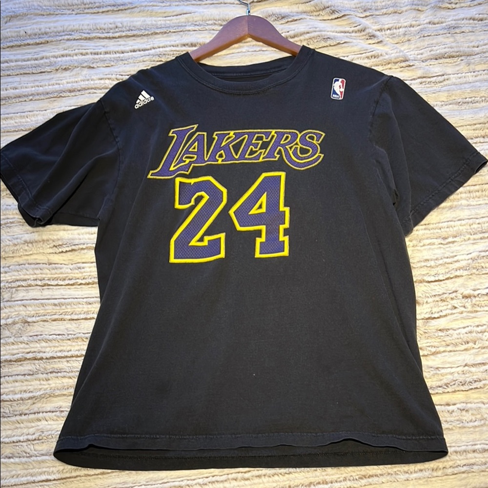 Adidas Black and Yellow Lakers 24 Tee